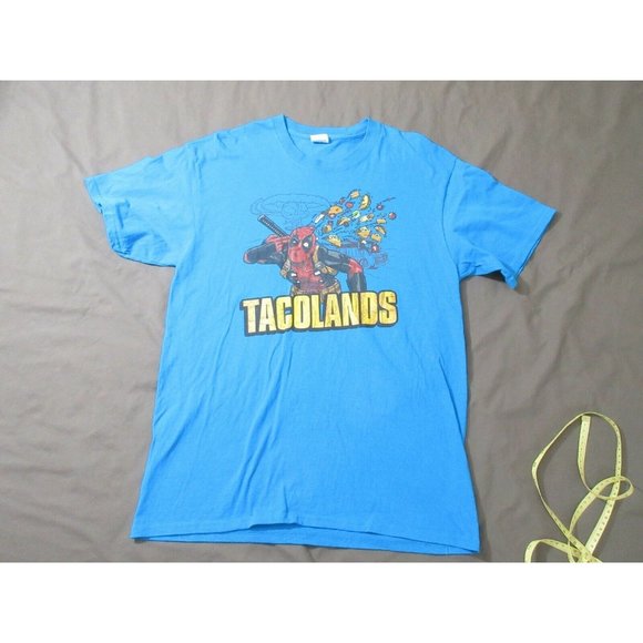 Tacolands Deadpool Taco Comic Borderlands Game Art Men's Blue T-Shirt Cotton L - Picture 9 of 9